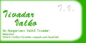 tivadar valko business card